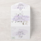 PixDezines Elegant Paarse volken All In One Uitnodiging (Buitenkant)