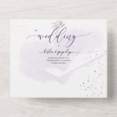 PixDezines Elegant Paarse volken All In One Uitnodiging (Achterkant)