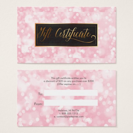 PixDezines Elegant roze Bokeh Cards Visitekaartje (Voorkant /achterkant)