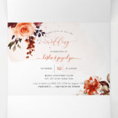 PixDezines Elegant Rustic H2 Herfst in Foliage Tri Drieluik Uitnodiging (Binnenkant midden)