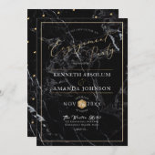 PixDezines Elegant Script, Zwart Marmer + Faux Gol Kaart (Voorkant / Achterkant)