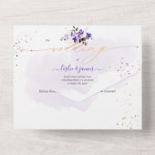 PixDezines Elegant Violet Paarse Sweetpeas All In One Uitnodiging (Achterkant)