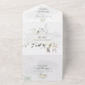 PixDezines Elegant White Flowers All In One Uitnodiging (Buitenkant)