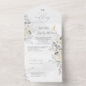 PixDezines Elegant White Flowers All In One Uitnodiging (Binnen)