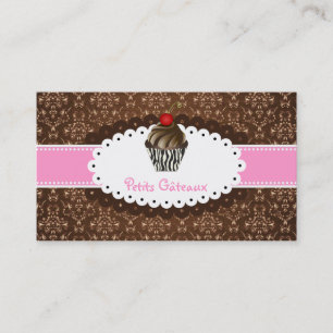 PixDezines elegante chocolade wervelt cupcake Visitekaartje