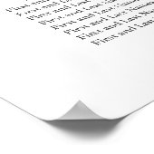 PixDezines Elegante Kalligrafie, Zitplaatskaart Poster (Hoek)
