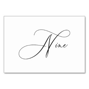 PixDezines Elegante Romantische Kalligrafie Nine 9 Kaart