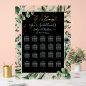 PixDezines Elegante Rustieke Eucalyptus Zitkaart Acryl Bord (Huwelijk)