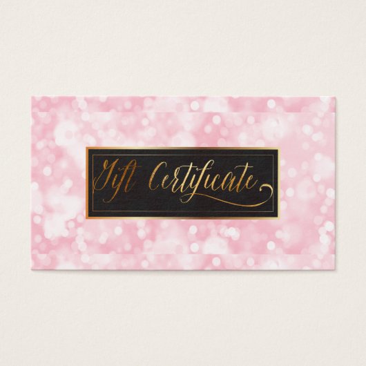 PixDezines Élégantes Cartes Cadeaux De Bokeh Prett (Devant)