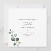 PixDezines Eucalyptus Faire-part de naissance (Dos)