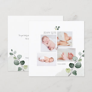 PixDezines Eucalyptus Faire-part de naissance simp