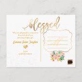 PixDezines Faire-part de naissance/aquarelle flora (Dos)