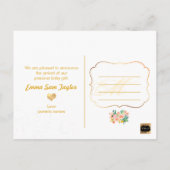 PixDezines Faire-part de naissance/aquarelle flora (Dos)