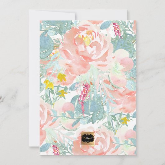 PixDezines Faire-part de naissance d'aquarelle flo (Dos)