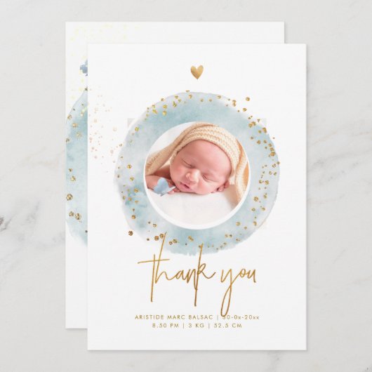 PixDezines Faire-part de naissance douche bébéMerc (Devant / Derrière)