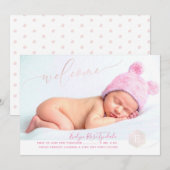 PixDezines Faire-part de naissance peigne, fille (Devant / Derrière)