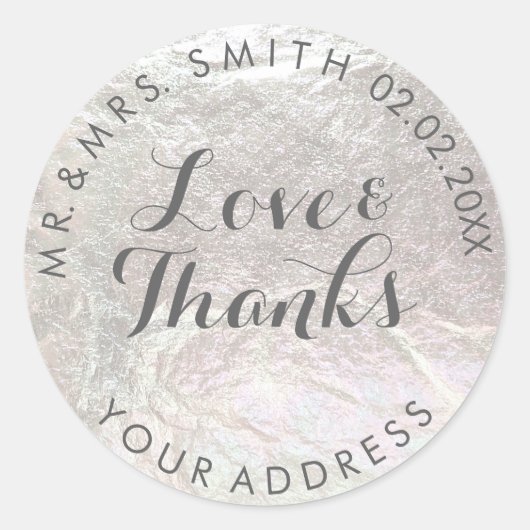 PixDezines FAUX FOLIE, PLATINA Ronde Sticker (Voorkant)