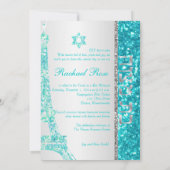 PixDezines faux glitter eifflel/Bat Mitzvah Kaart (Achterkant)