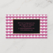 PixDezines Faux Glitter Raspberry Pink Heart Visitekaartje (Achterkant)