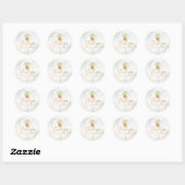 PixDezines Faux Gold Ananas/Marmer Ronde Sticker (Vel)