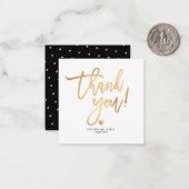 PixDezines Faux Gold Brush Script Dank u Notitiekaartje (Voorkant / Achterkant in situ)