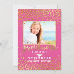 PixDezines Faux Gold Confetti Afstuderen Kaart