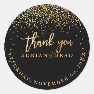 PixDezines Faux Gold Confetti | DIY-kleur Ronde Sticker