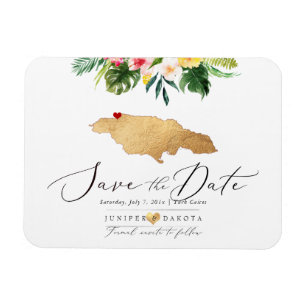 PixDezines Faux Gold Jamaica Map Magnet Magneet