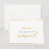 PixDezines Faux Gold, je wordt mijn bruidsmeisje Kaart (Voorkant / Achterkant)