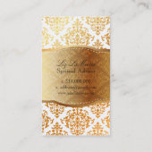 PixDezines faux gold Josephine Damask/DIY kleur Visitekaartje (Achterkant)