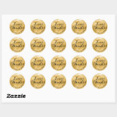 PixDezines faux gold/love/bedankt/DIY tekst Ronde Sticker (Vel)