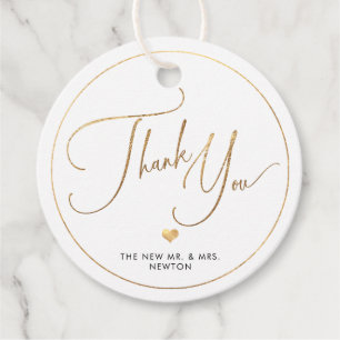 PixDezines Faux Gold Luxe Calligrafie Hartelijk da Bedankjes Labels