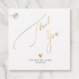 PixDezines Faux Gold Luxe Calligrafie Hartelijk da Bedankjes Labels