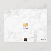 PixDezines Faux Gold/Marble/Save onze datum Briefkaart (Achterkant)