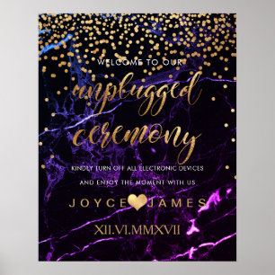 PixDezines Faux Gold/MARBLE #UNPLUGGED CEREMONIE Poster