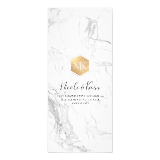 PixDezines Faux Gold Menu op Marble Fancy Script (Achterkant)
