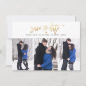 PixDezines Faux Gold Modern Brush Script Save The Date (Voorkant)