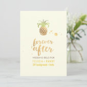 PixDezines Faux Gold Pineapple Wedding Kaart (Staand voorkant)