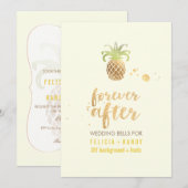 PixDezines Faux Gold Pineapple Wedding Kaart (Voorkant / Achterkant)