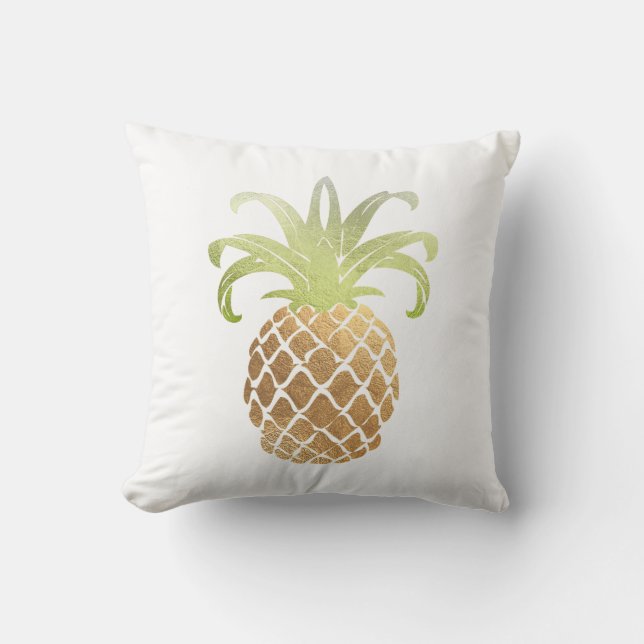 PixDezines Faux Gold Pineapples/DIY background Kussen (Voorkant)