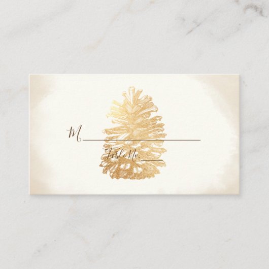 PixDezines Faux Gold Pinecone Cartes de Place (Devant)
