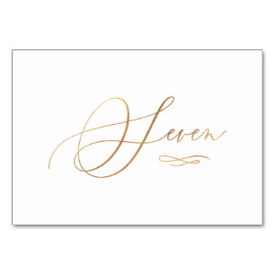 PixDezines Faux Gold Romantische Kalligrafie Zeven Kaart