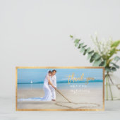 PixDezines Faux Gold Scallop lijst/dank u Bedankkaart (Staand voorkant)