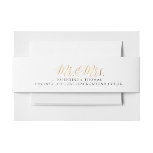 PixDezines Faux Gold Script Mr en Mrs. Uitnodigingen Wikkel