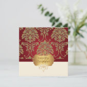 PixDezines faux gold/Silver Damask Kaart (Staand voorkant)