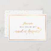 PixDezines Faux Gold Wil je Maid of Honor zijn? Kaart (Voorkant / Achterkant)