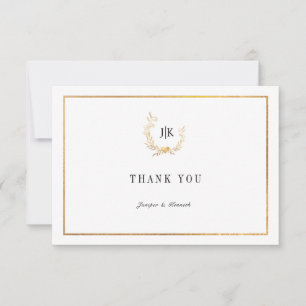 PixDezines Faux Gold Wreater Hartelijk dank, Kaart Notitiekaartje