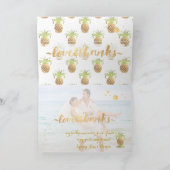 PixDezines faux gouden ananas / dank u Bedankkaart (Binnen)