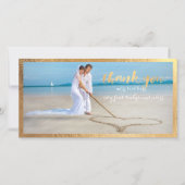 PixDezines faux gouden lijst/dank u bruiloft foto Bedankkaart (Voorkant)