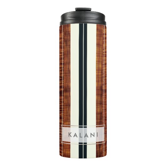 PixDezines Faux Koa Wood Longboard Thermosbeker (Voorkant)